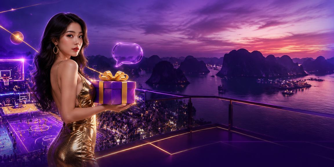 Vịnh Hạ Long về đêm với ánh đèn neon sôi động và màn hình cá cược thể thao